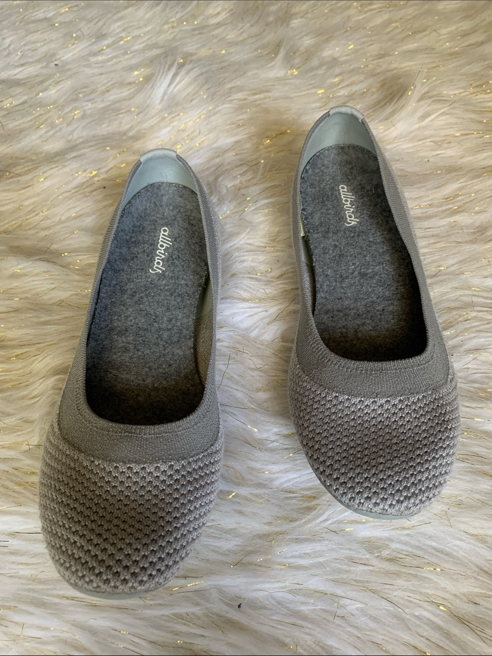allbirds Women’s Light Gray Knit Ballet Flats